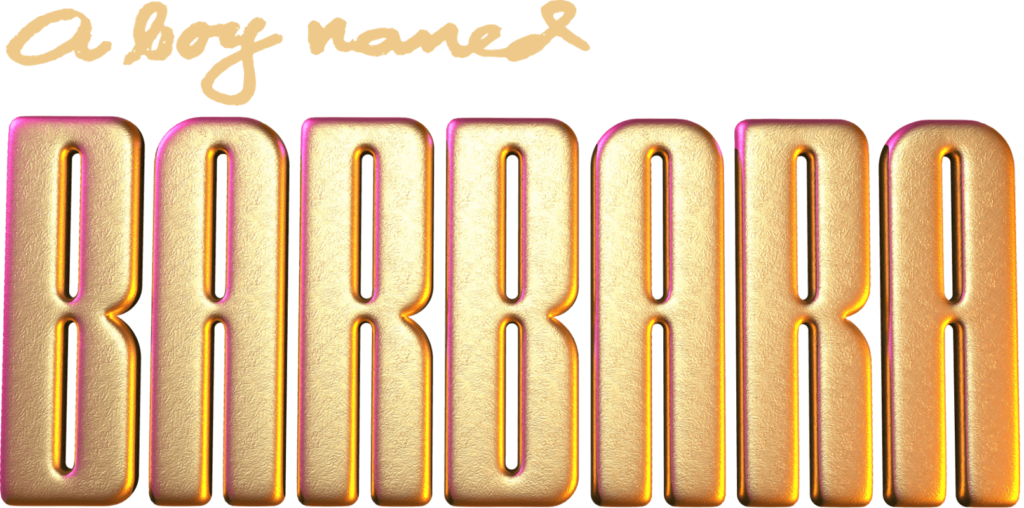 3D a boy named barbara logo in gold